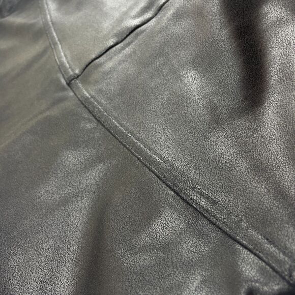 ~ SPANX 1x Leggings Vegan Leather Black Stretch Sheen Shine Faux Pleather Plus - Picture 13 of 16